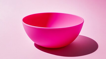 Wall Mural - A Pink Bowl with a Shadow on a Pink Background