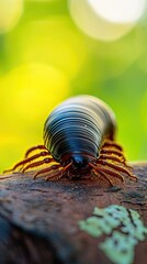 Wall Mural - millipede isolated on abstract background