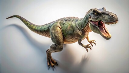 Trex Tyrannosaurus dinosaur on isolated background Aerial