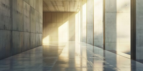 Wall Mural - Sunlight and shadows playing on the walls of a contemporary structure