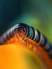 Wall Mural - millipede isolated on abstract background