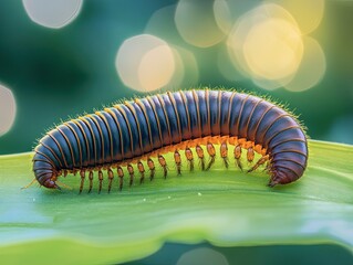 Wall Mural - millipede isolated on abstract background