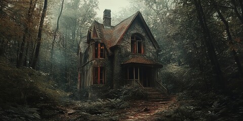 Canvas Print - a house in the woods 