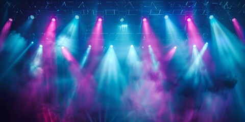 Wall Mural - stage lights illuminating a dynamic musical performance, enhancing the energy and excitement of the 