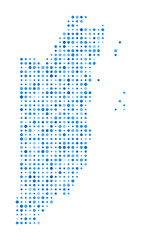 Belize Dot Map. Country Digital Style Shape. Belize vector image. Country shape blue circular dots. Classy vector illustration.