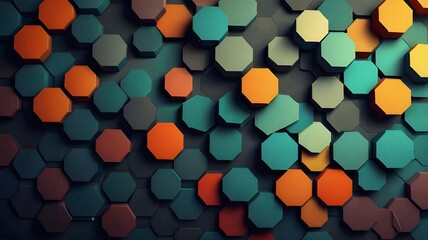 Poster - hexagon pattern background