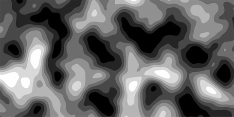 Gray Stylized topographic contour map. Geography scheme and terrain. Topography grid map. Contour map background. Geographic line mountain relief. Abstract lines or wavy backdrop background.	