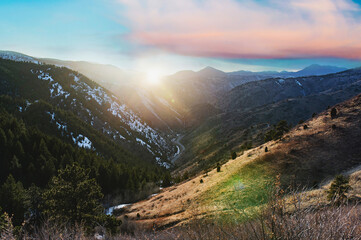 mountain landscape with clouds