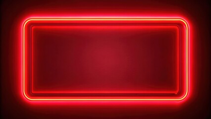 Wall Mural - Red neon frame effect with glowing edges and vibrant colors, neon, frame, effect, red, glowing, vibrant, colors, illuminated