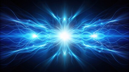 Abstract blue energy with dynamic light effects on dark background , energy, abstract, blue, dynamic, light, effects