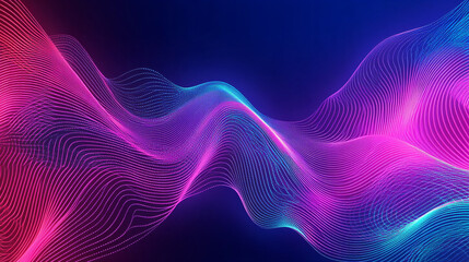neon wave lines with blend effect.