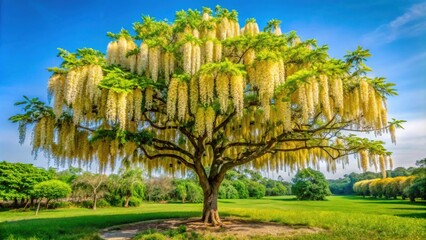 Canvas Print - Beautiful KashFul flower tree in sariakandi, Bogura Bangladesh with delicate catkins blooming , KashFul, flower tree