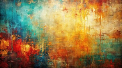 Wall Mural - Abstract expressionist painting on canvas with a grunge background , art, abstract, painting, canvas, expressionism