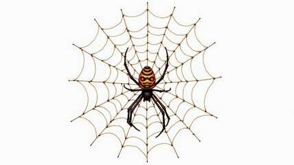 A spider is sitting in the center of a web