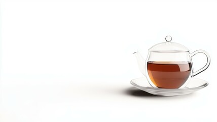 Wall Mural - A tea pot with a tea cup on a saucer