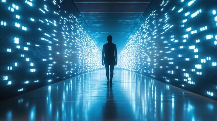 Wall Mural - Futuristic Passageway of Illuminated Data