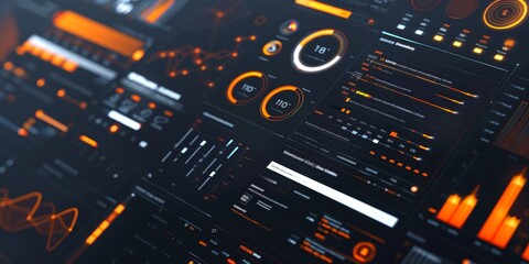 Fototapete - Digital user interface elements in a UX design project, showcasing modern typography and visual hierarchy