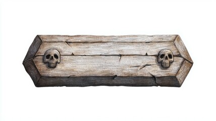 Wall Mural - A wooden sign with skulls on it