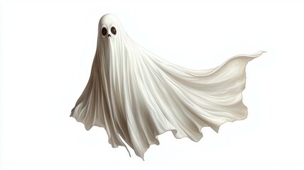 Wall Mural - A ghostly figure with a white sheet draped over it