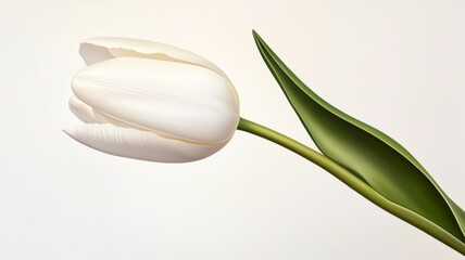 Sticker - A white flower with a green stem