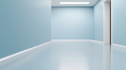 Wall Mural - A large, empty room with a white door