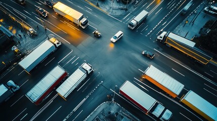 Sticker - Aerial View of a Busy Intersection