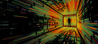 © Marcos Osorio/Stocksy - Man silhouette in virtual tunnel space surrounded by colorful patterns