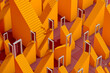 © Marcos Osorio/Stocksy - Colorful staircase with open doors leading to another dimension