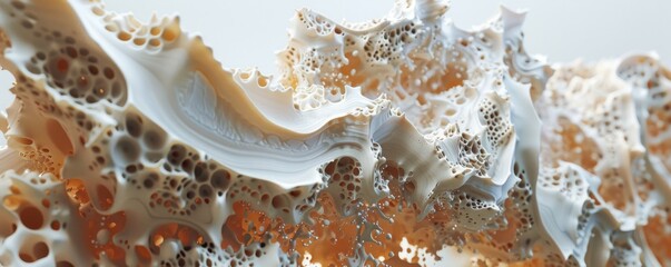 Organic 3D forms with natural textures, 4K hyperrealistic photo