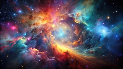 Wall Mural - stunning long-exposure photograph of colorful nebula in deep space, nebula, astrophotography, space,