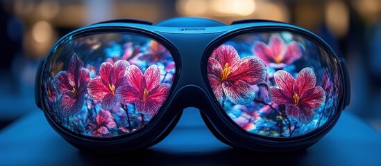 Wall Mural - Goggles Reflecting Flowers