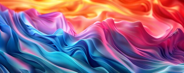 Wall Mural - Abstract 3D waves with vibrant colors, 4K hyperrealistic photo