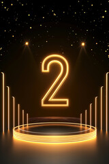 fashionable black and gold countdown poster for e-commerce promotion, gorgeous stage background