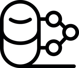 Wall Mural - icon of a chatbot connecting with a network, symbolizing communication and data exchange