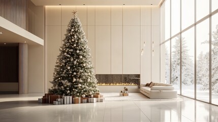 Wall Mural - Minimalist Christmas Tree Design with Simplicity and Elegance