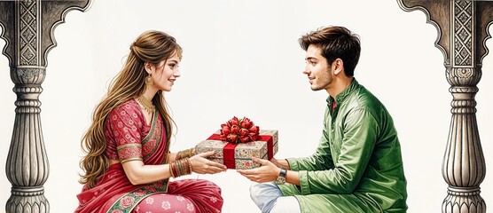 Bhai dooj illustration background. 