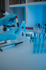 Wall Mural - working atmosphere in the laboratory, chemistry and science specialist working in a lab with various