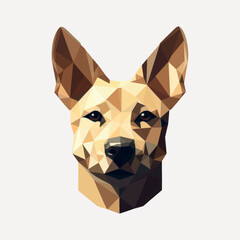 Poster - Geometric dog portrait art