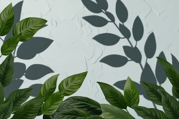 Canvas Print - Lush Greenery Shadow Layer on Clear Background for Calm Branding and Display