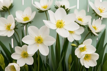 Wall Mural - Isolated White Flowers on a Transparent Background for Nature and Spring Inspiration