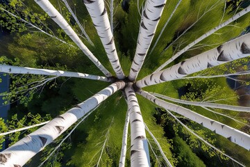 aerial perspective of birch trees for effective landscape architecture and design planning