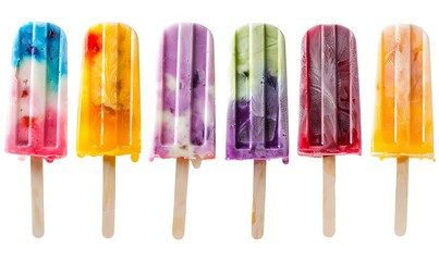 Set of bright ice cream popsicle. 