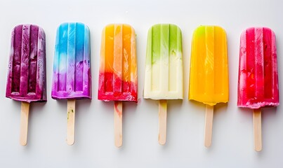 Set of bright ice cream popsicle. 