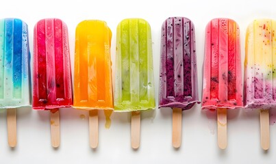 Set of bright ice cream popsicle. 