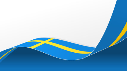 Wall Mural - wavy sweden flag vector background with copy space for text. sweden national day