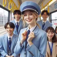  White Woman's Enthusiasm Tram Driver Recruitment Izobrajenie  i