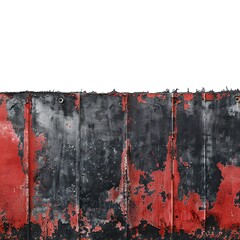 Poster - border effect with shades of red and black industrial wall isolated on white background 