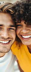 Poster - Couple in love, smiling together