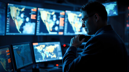 Wall Mural - hacker in the dark