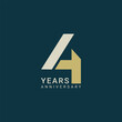 © Artic - 4th, 4th Anniversary Logo, 4 birthday,  Vector Template Design element for a birthday, invitation, wedding, jubilee, and greeting card illustration.